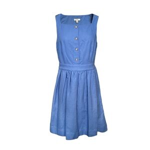 J. Crew Blue Button-Front Dress